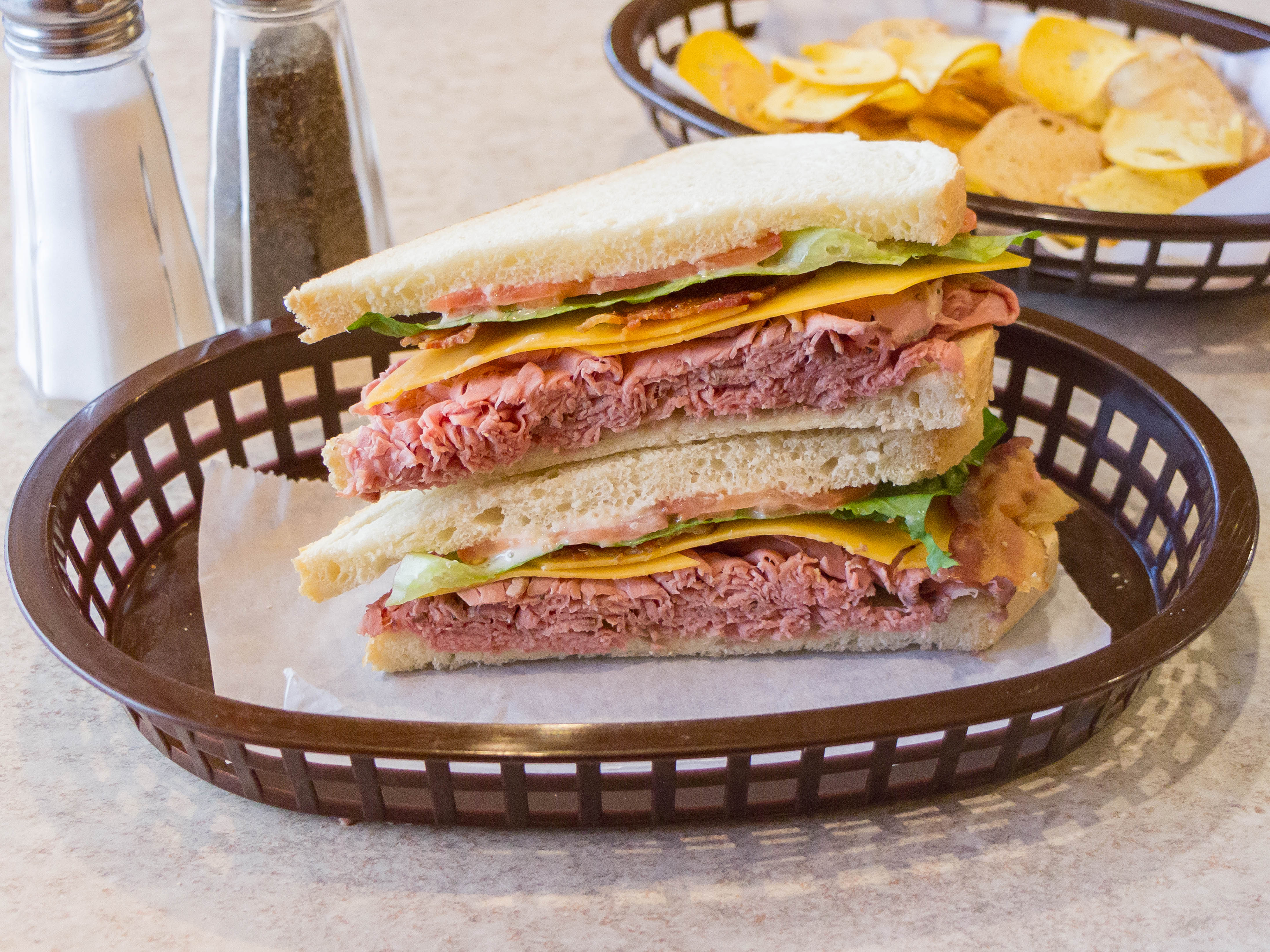 Order Roast Beef and Cheddar Sandwich food online from NY Bagel Cafe Deli store, Burlington on bringmethat.com