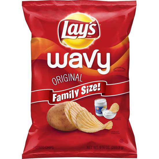 Order Lay'S Wavy Potato Chips Original food online from Pepack Sunoco store, Peapack on bringmethat.com