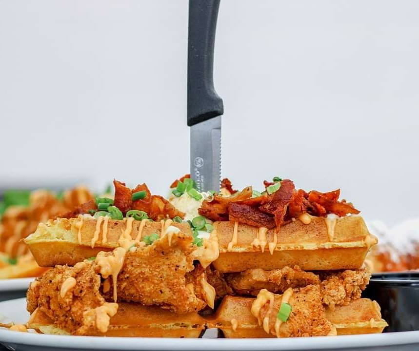 Order Gold Medal Chicken and Waffle food online from Huckleberry store, Concord on bringmethat.com