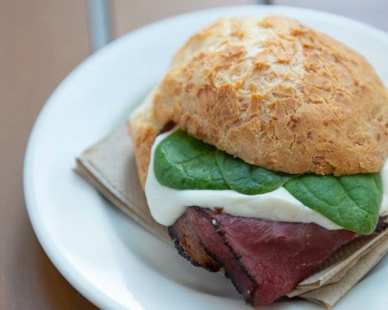 Order Lean Pastrami, Spinach & Cheese  food online from Kitanda Espresso & Acai store, King County on bringmethat.com