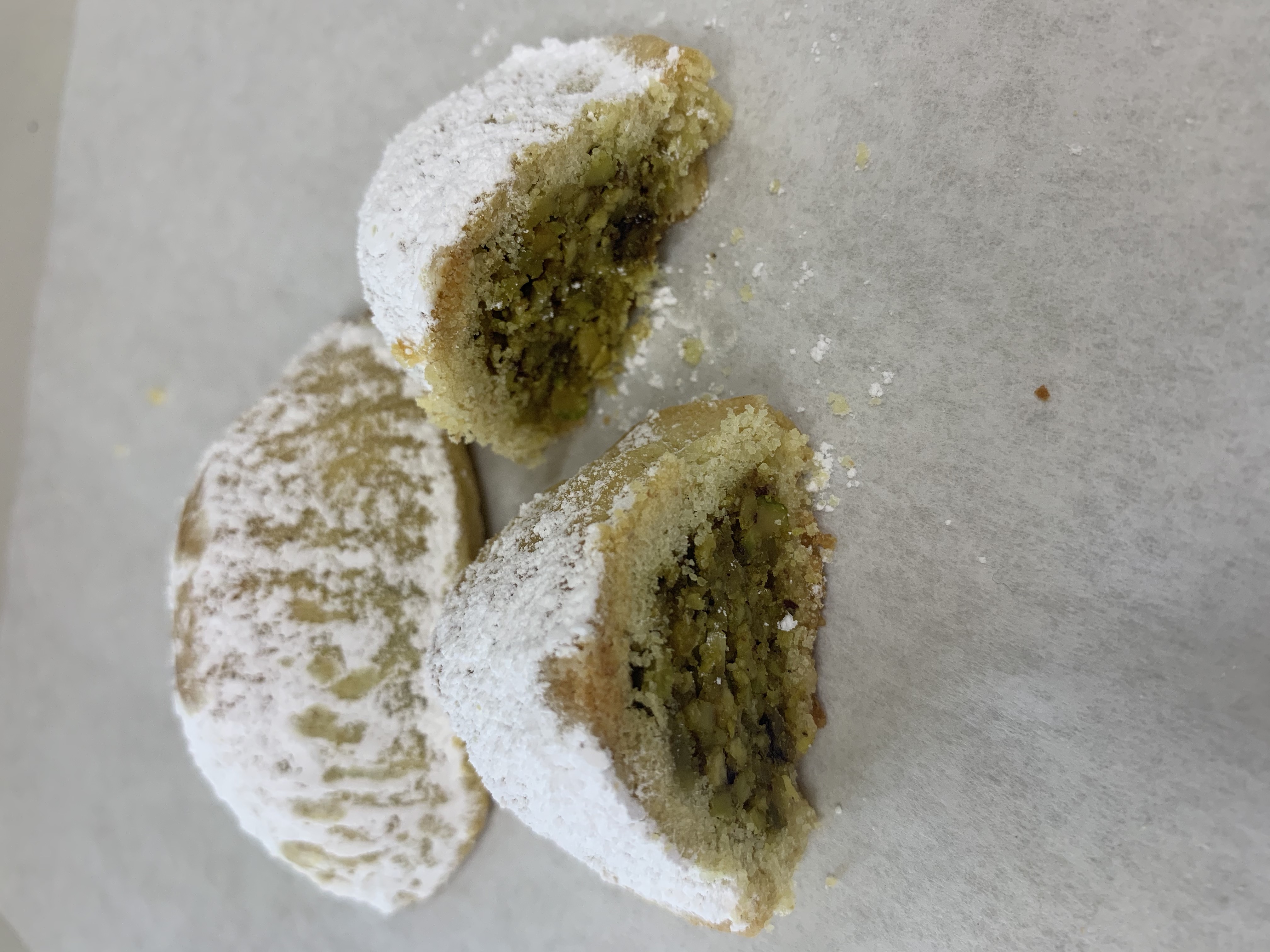 Order Maamoul Pistachio cookies box  food online from Zaatar Factory Bakery store, Burbank on bringmethat.com