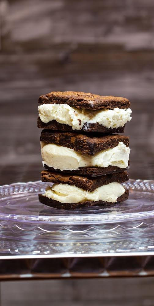 Order Chewy Fudge Brownie Ice Cream Sandwiches food online from City Scoops Creamery store, Troy on bringmethat.com
