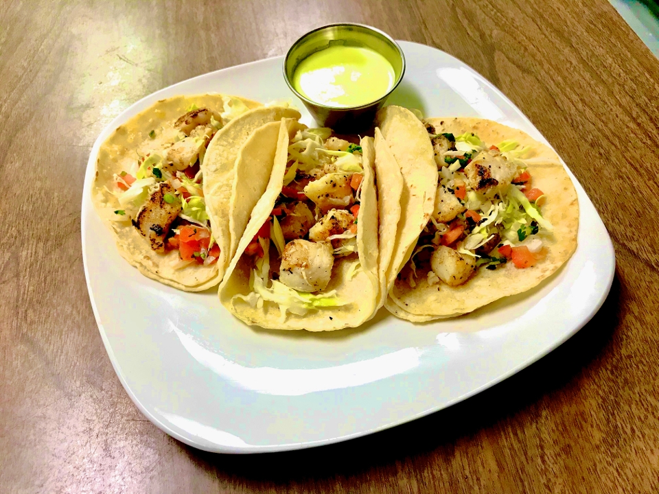 Order 3 Seafood Tacos food online from Cocina Village store, Fresno on bringmethat.com