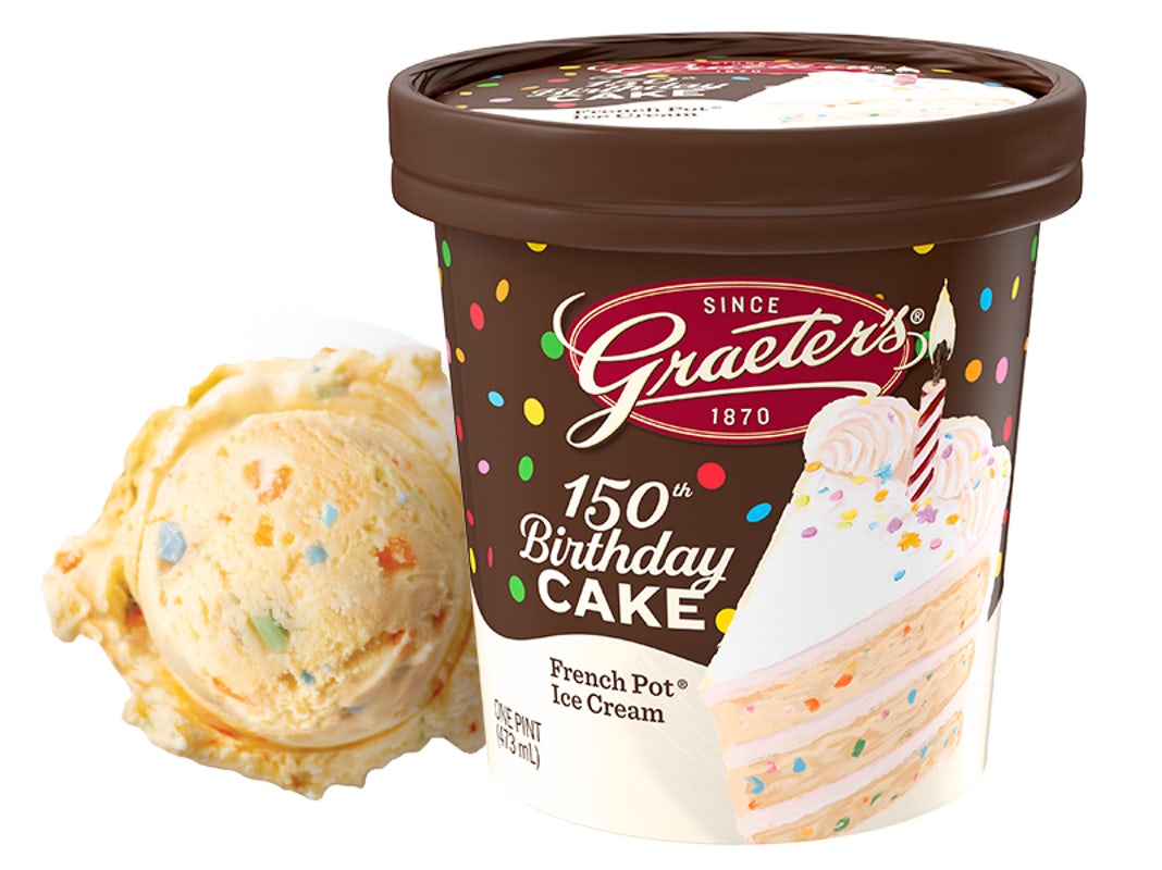 Order Birthday Cake Pint food online from Graeter Ice Cream store, West Chester on bringmethat.com