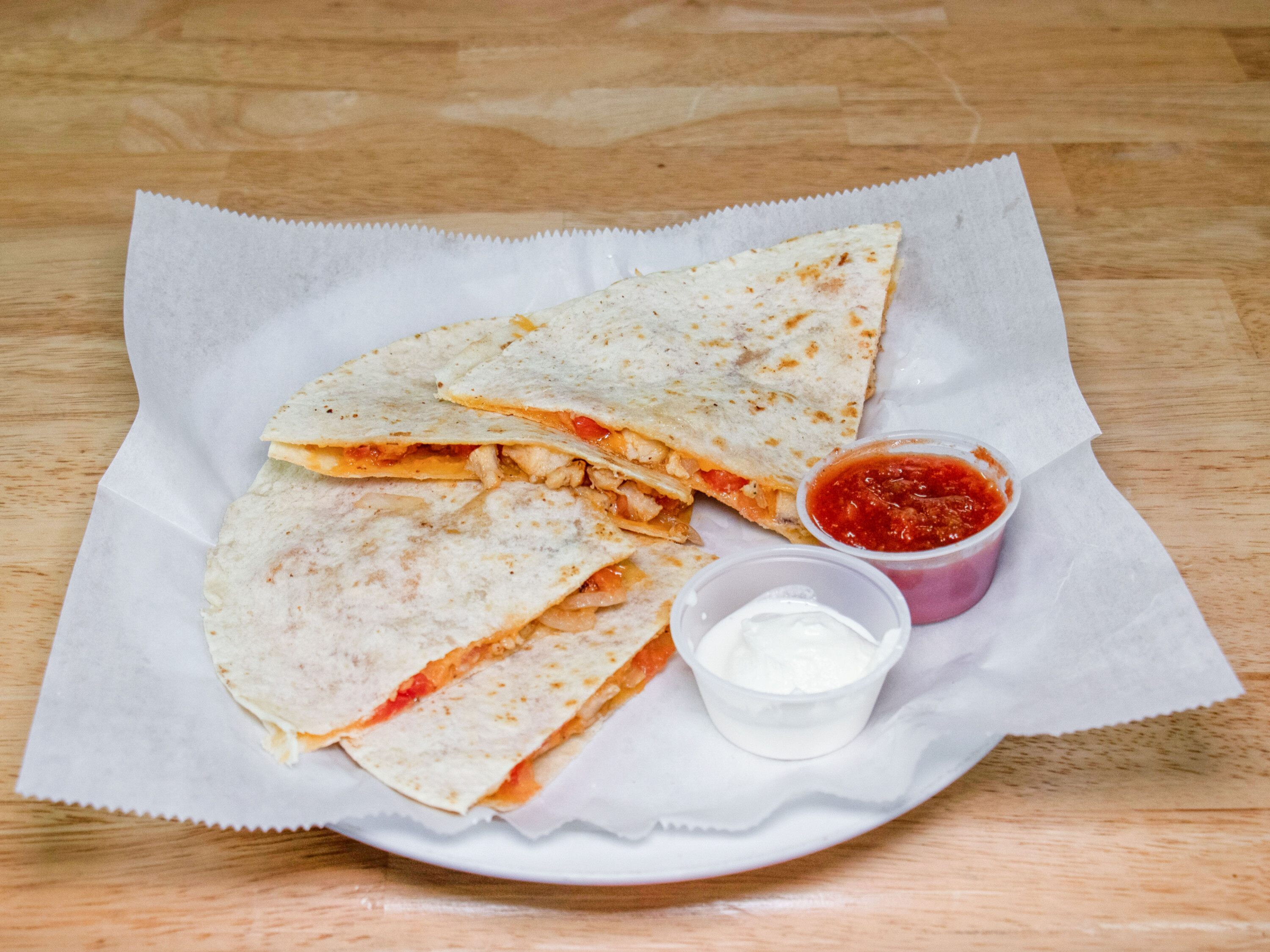 Order Chicken Quesadilla food online from George's Steak N Things store, Fairfax Station on bringmethat.com