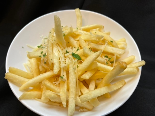 Order Garlic Fries w/ Parmesan food online from Relish Burger Bar store, El Dorado Hills on bringmethat.com