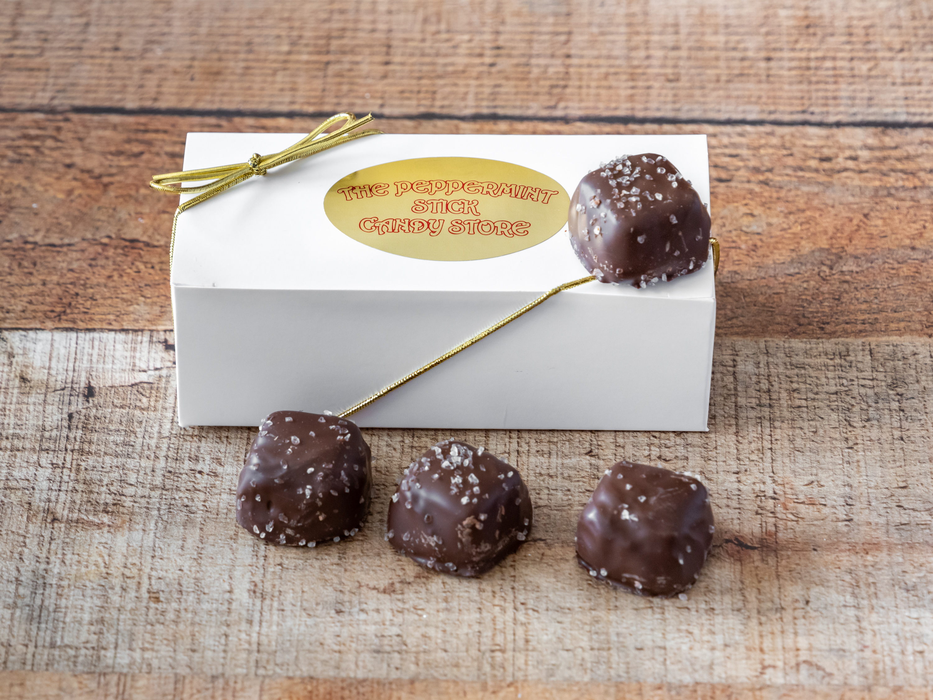 Order Dark Chocolate Salted Caramel food online from The Peppermint Stick Candy Store store, Boyertown on bringmethat.com