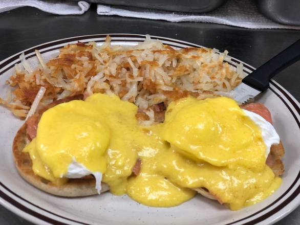 Order Salmon Benedict food online from Judy's Cafe store, Garland on bringmethat.com