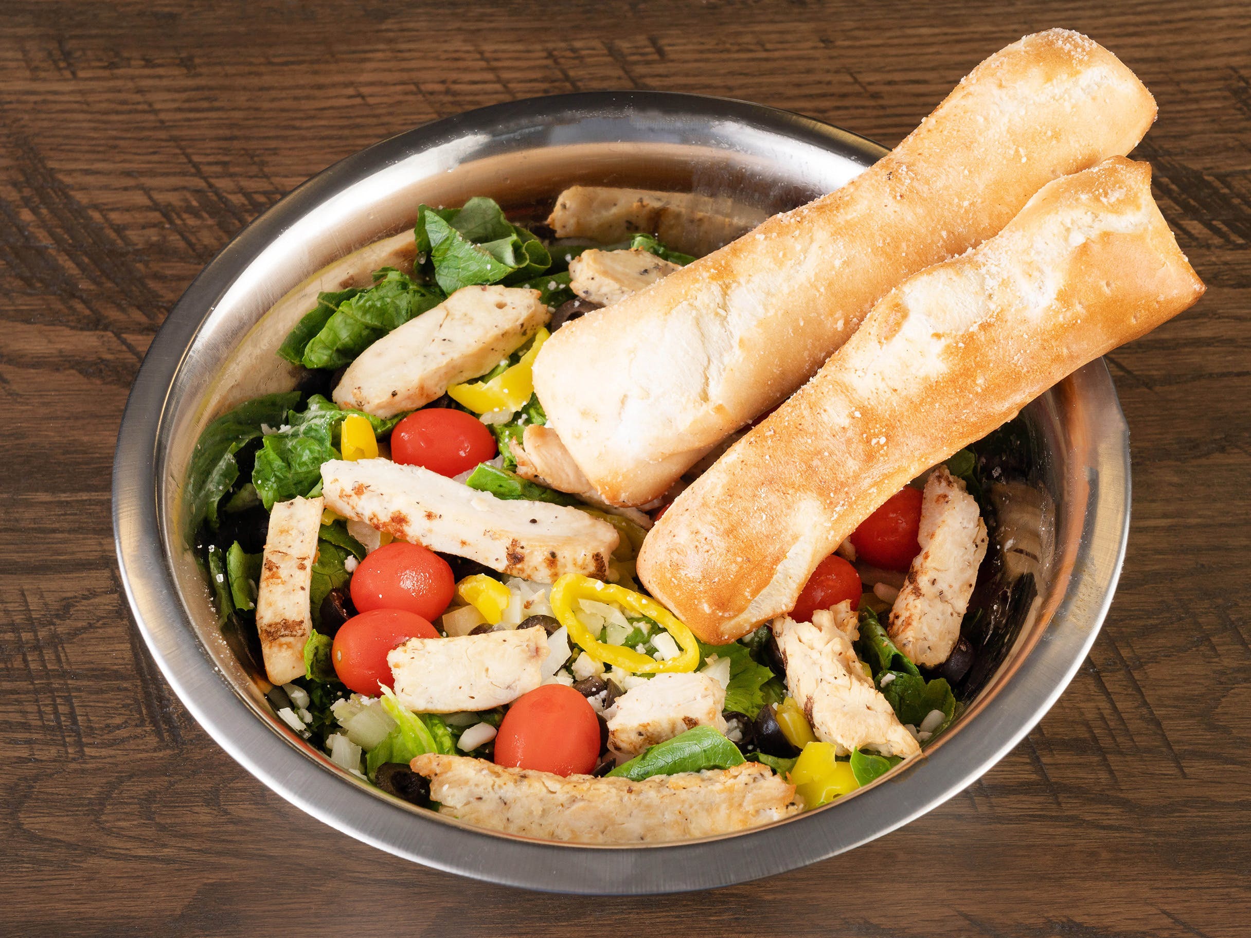 Order Greek Salad - Salad food online from Zoners Pizza Wings & Waffles store, Statesboro on bringmethat.com