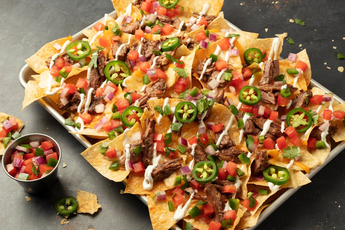 Order Brisket Nachos food online from American Grilled Cheese Company store, Albuquerque on bringmethat.com