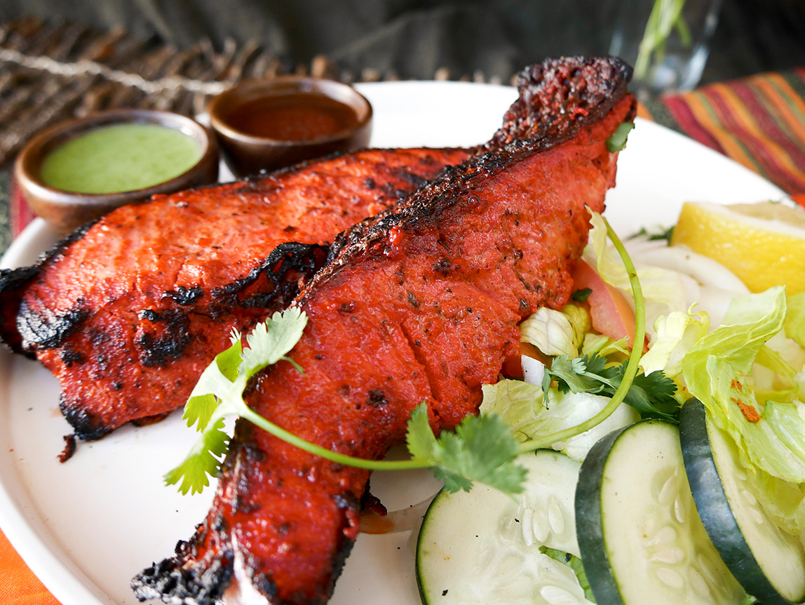 Order 17. Tandoori Salmon Fish food online from Noori Pakistani & Indian store, San Bruno on bringmethat.com