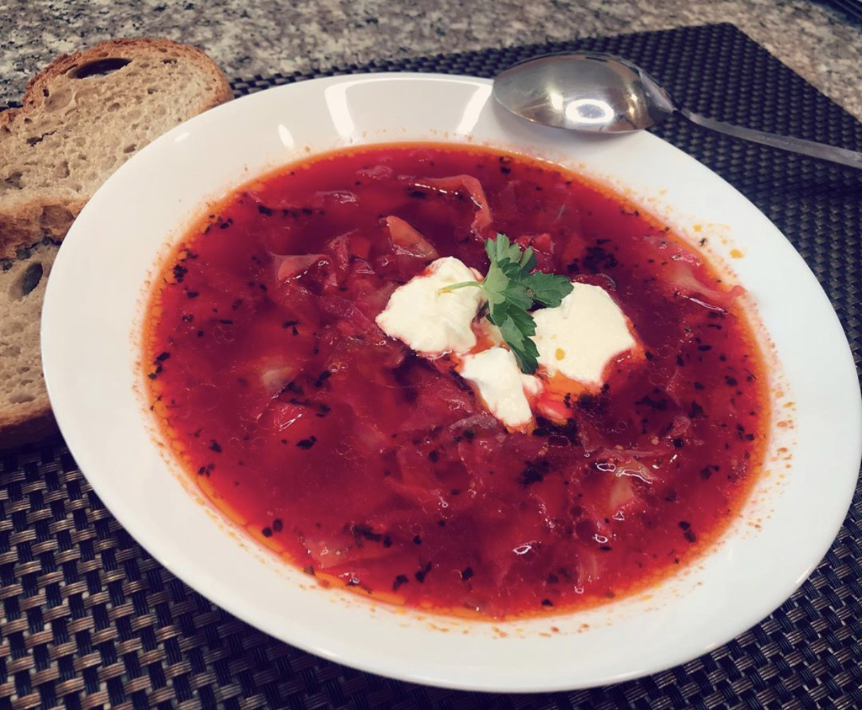 Order Borsch Soup food online from Cafe Areni store, Sherman Oaks on bringmethat.com