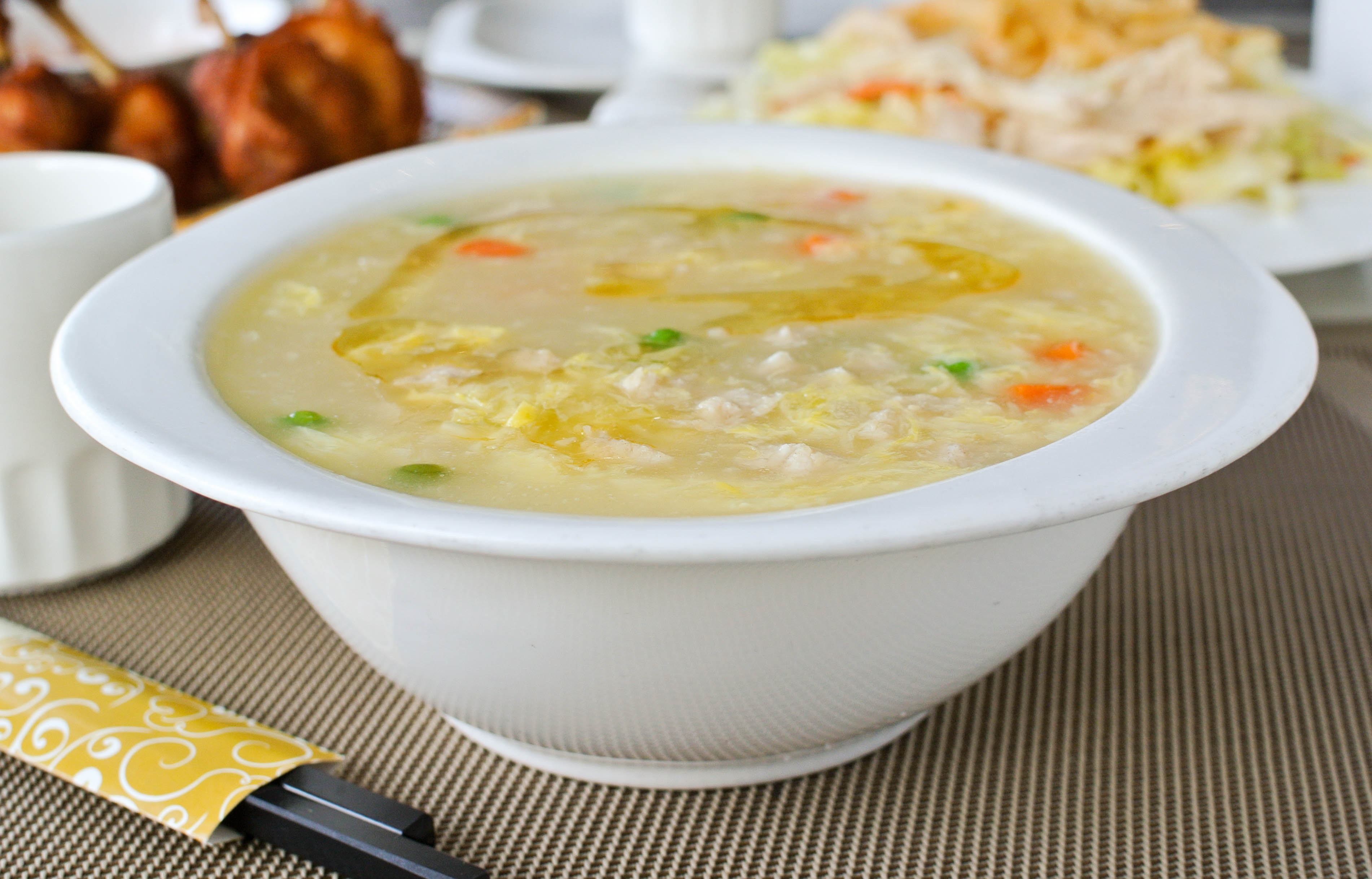 Order Chicken Corn Soup 雞茸玉米湯 food online from Fey Restaurant store, Menlo Park on bringmethat.com