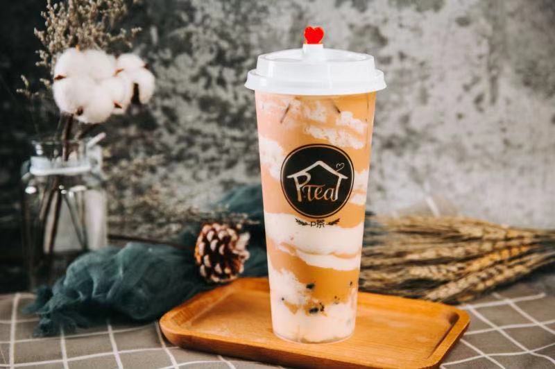 Order Puff Creme Bubble Milk Tea 蛋糕珍珠奶茶 food online from Ptea store, Quincy on bringmethat.com