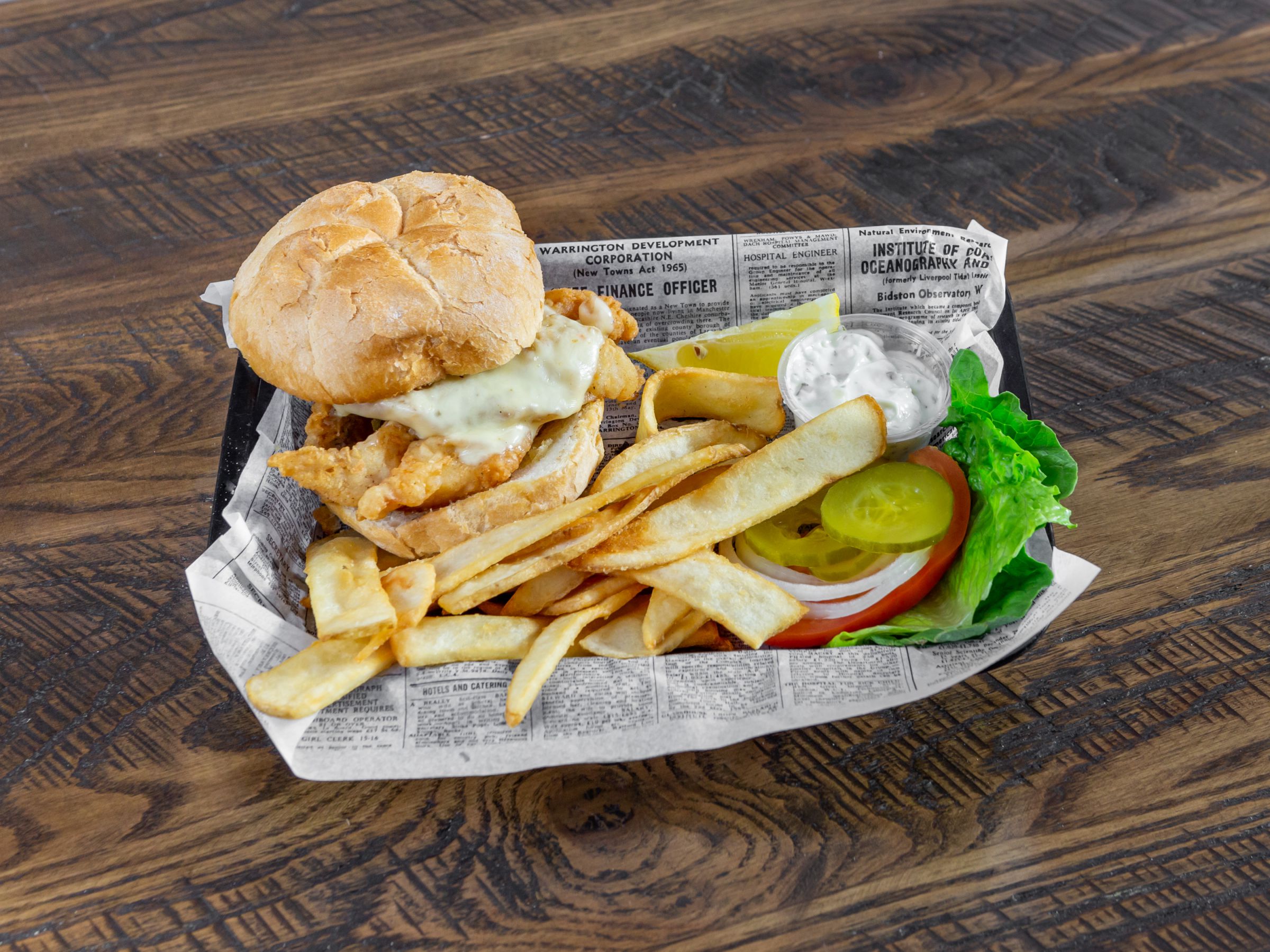 Order Fish Sandwich food online from Beacon Tavern & Grill store, Racine on bringmethat.com