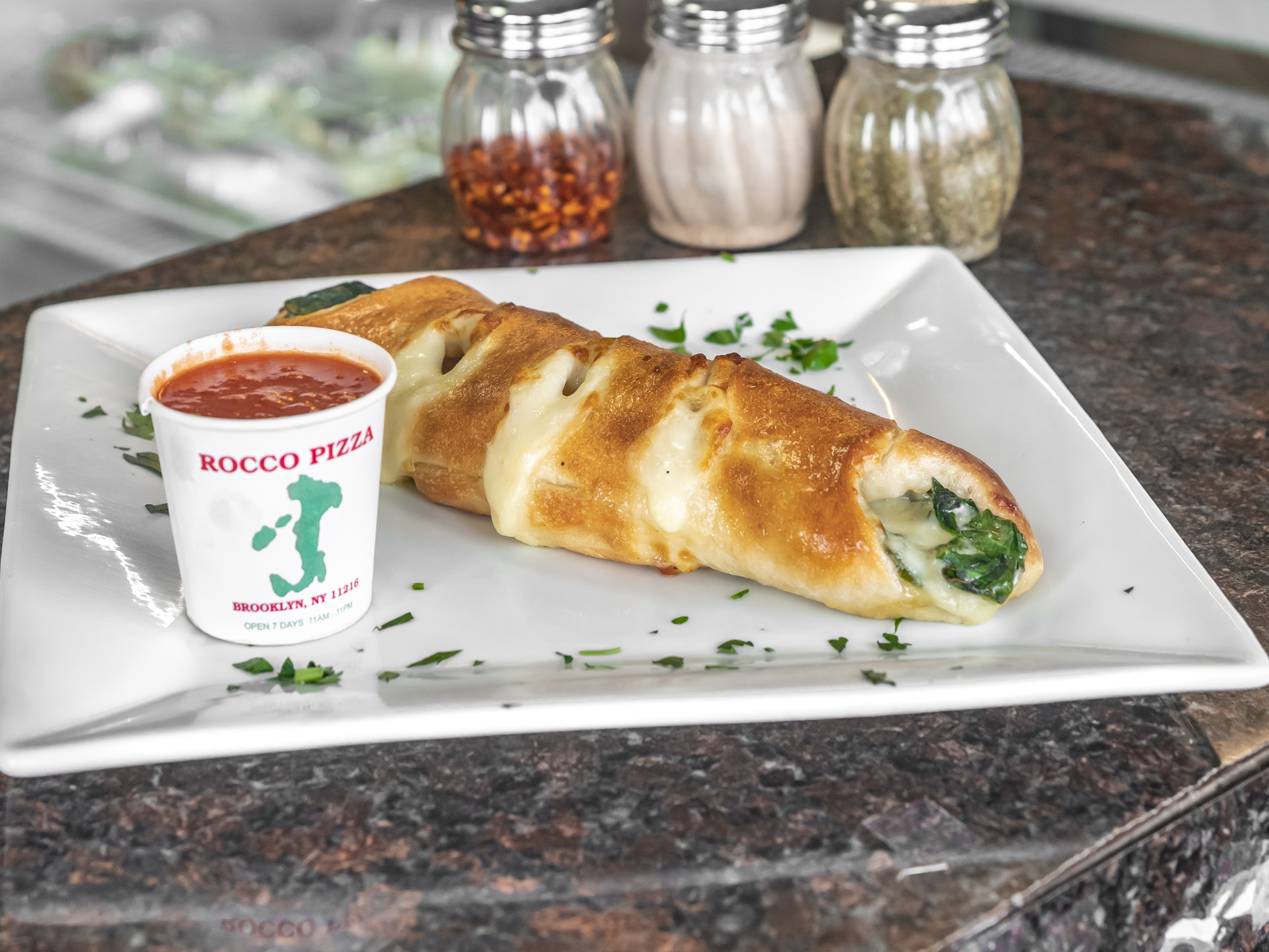 Order Spinach Roll food online from Rocco Pizza III store, Brooklyn on bringmethat.com