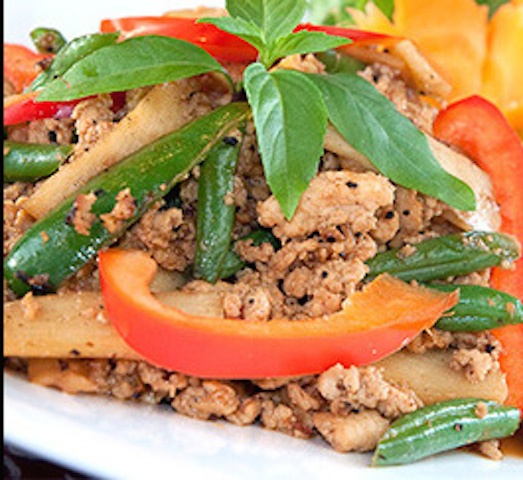 Order 8. Ground Chicken Basil food online from Thai Cafe store, Allen on bringmethat.com
