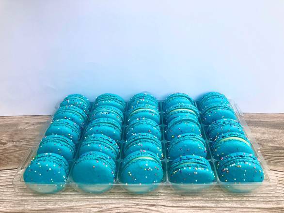 Order Box of 25 Birthday Cake's Macarons food online from Dolce Brooklyn store, Philadelphia on bringmethat.com