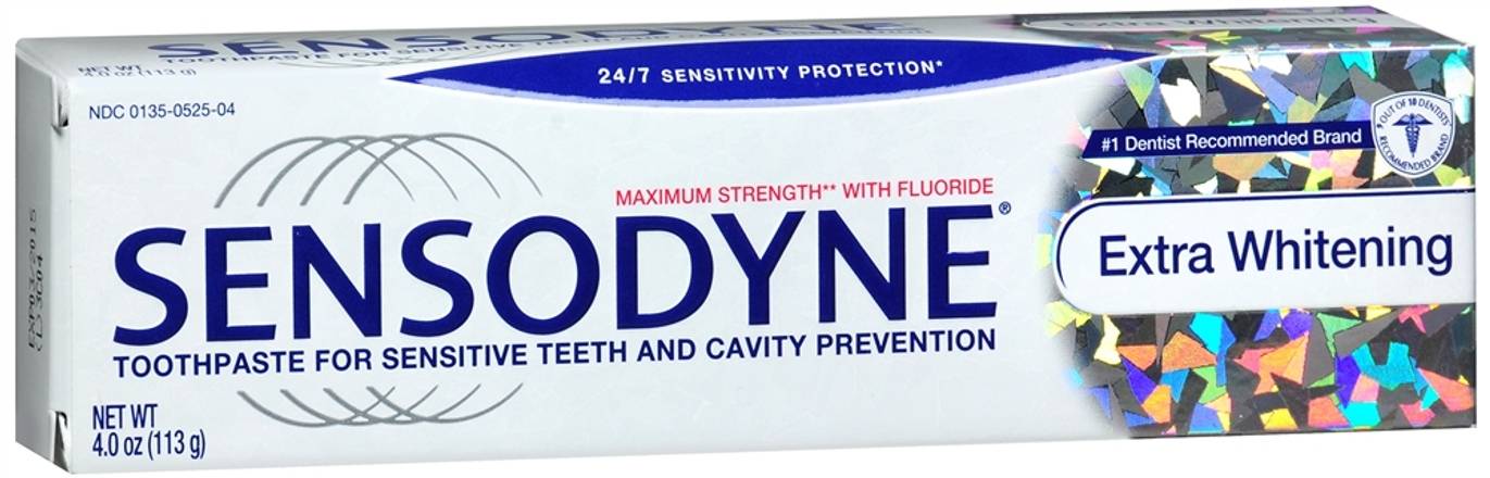 Order Sensodyne Maximum Strength with Fluoride Toothpaste Extra Whitening food online from Scripx Pharmacy store, Plano on bringmethat.com