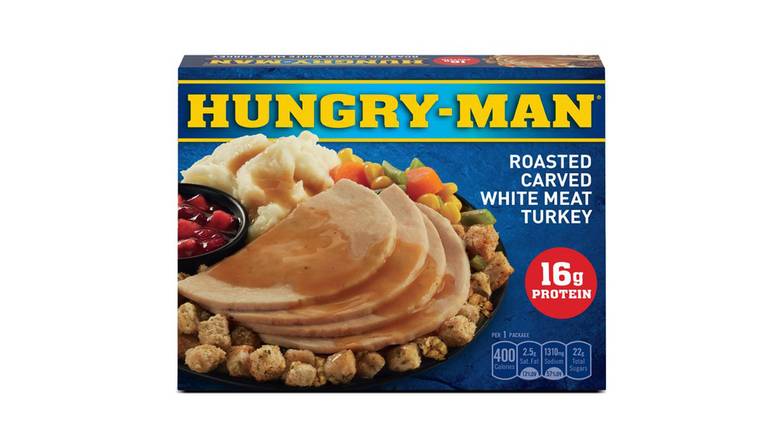 Order Hungry Man Roasted Turkey Breast Frozen Dinner food online from Star Variety store, Cambridge on bringmethat.com