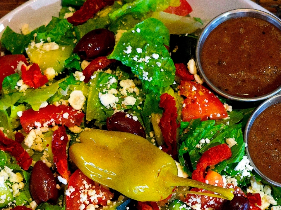 Order SM Greek Salad food online from Palio Pizza Cafe store, Allen on bringmethat.com