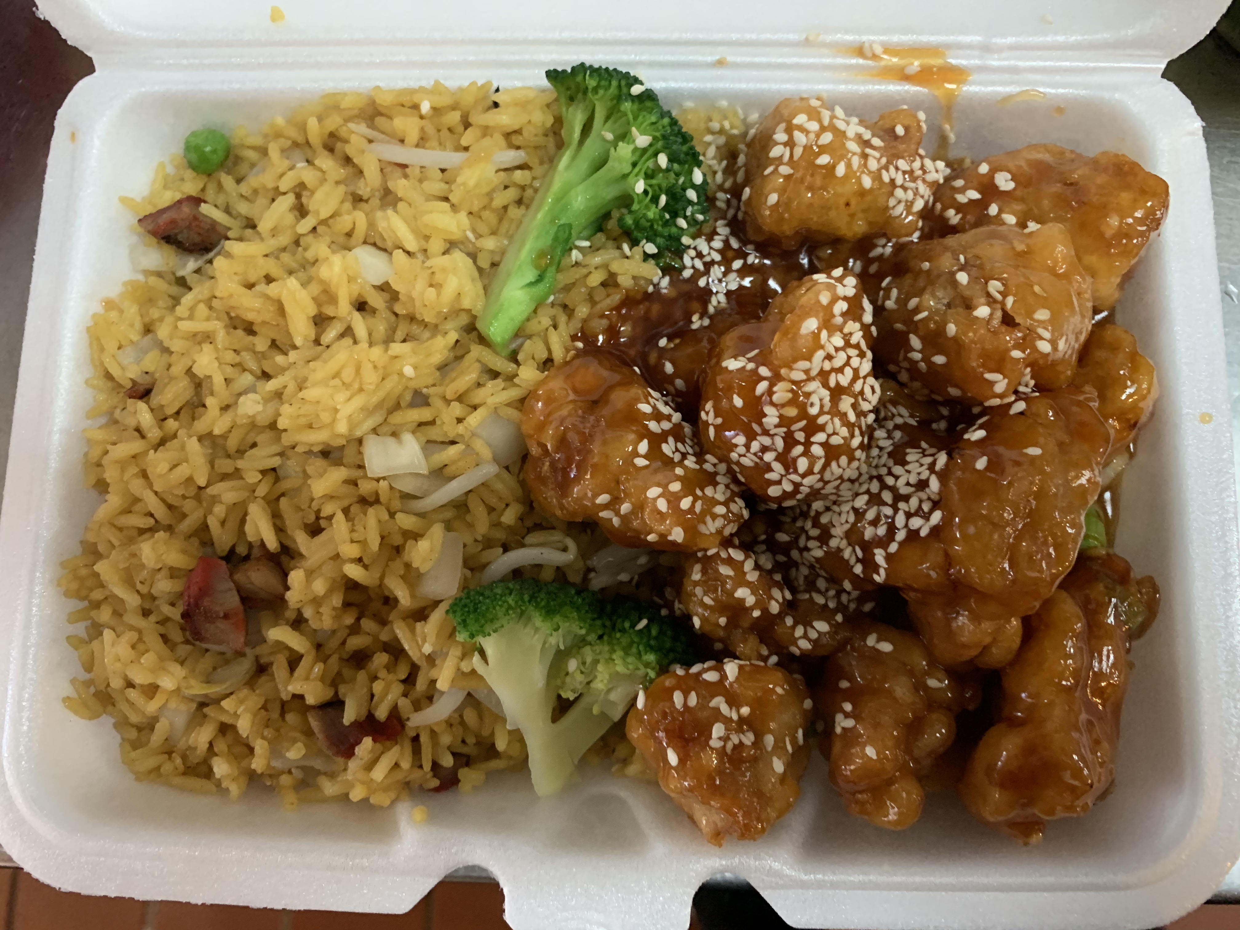 Order Sesame Chicken Combination Plate food online from Jade House store, Fort Lee on bringmethat.com