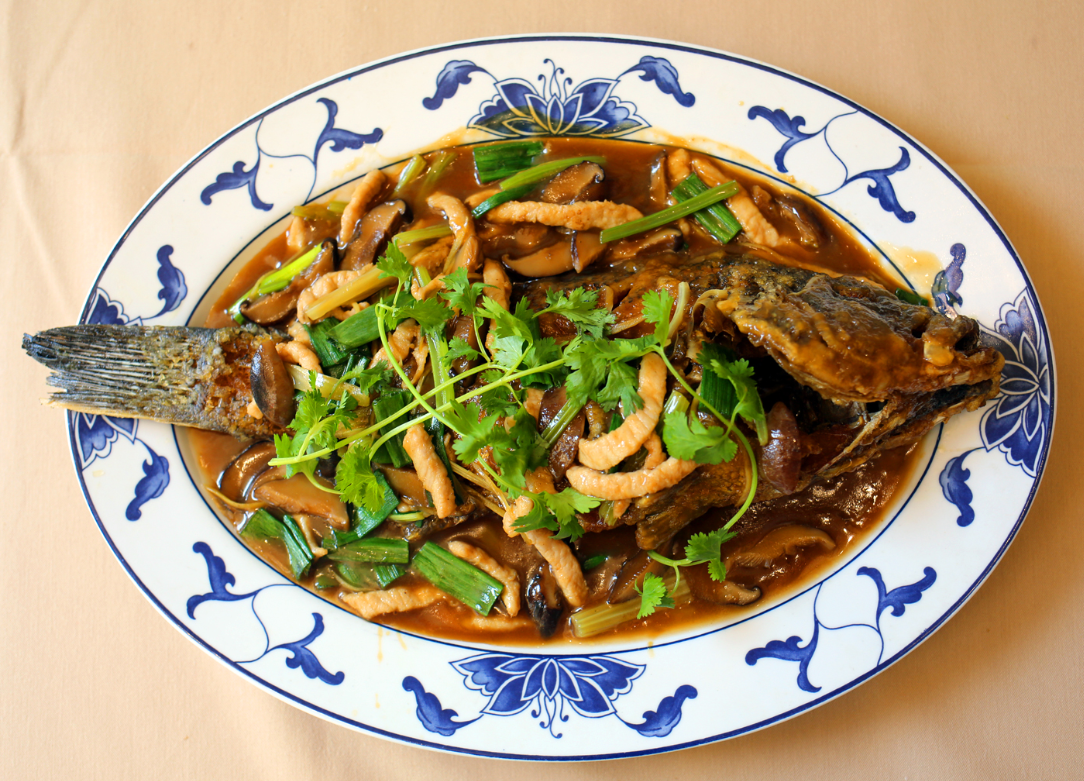 Order Braised Whole Seabass food online from Cafe evergreen store, New York on bringmethat.com