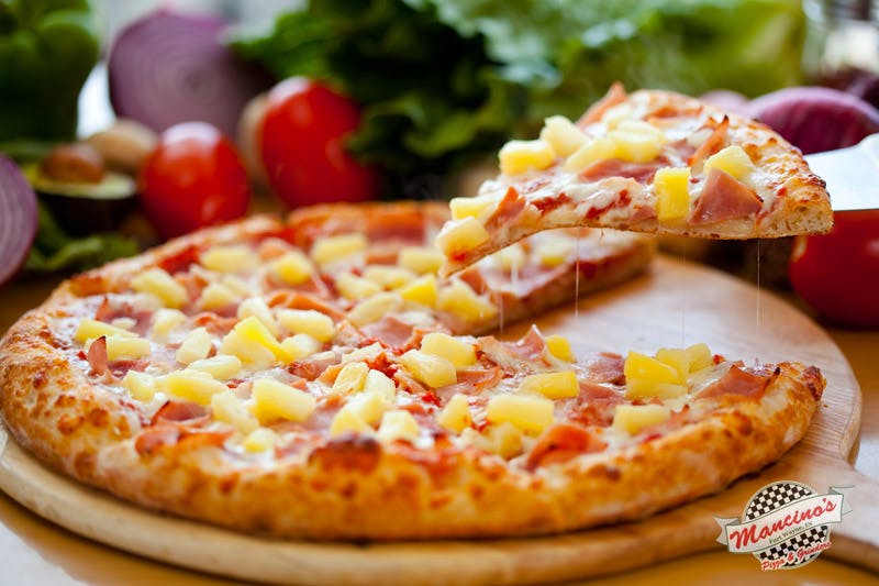 Order Hawaiian Pizza - 8'' food online from Mancino Pizza & Grinders store, Fort Wayne on bringmethat.com