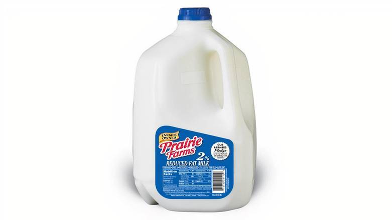 Order Prairie Farms 2% Reduced Fat Milk, 1 Gallon food online from Mac On 4th store, Alton on bringmethat.com