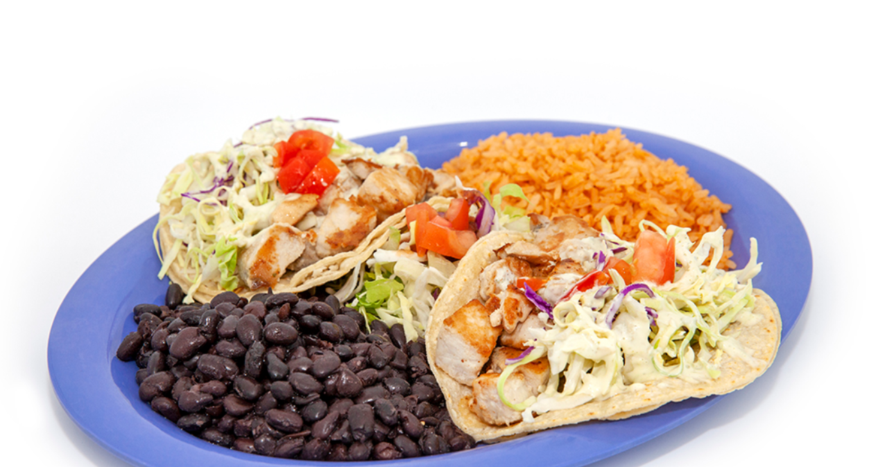 Order Grilled Fish Tacos Plate food online from Maui Tacos store, Kailua on bringmethat.com