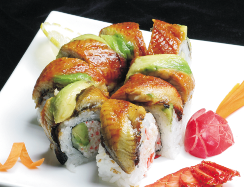 Order Dragon Roll food online from Niko Niko Sushi store, West Hollywood on bringmethat.com