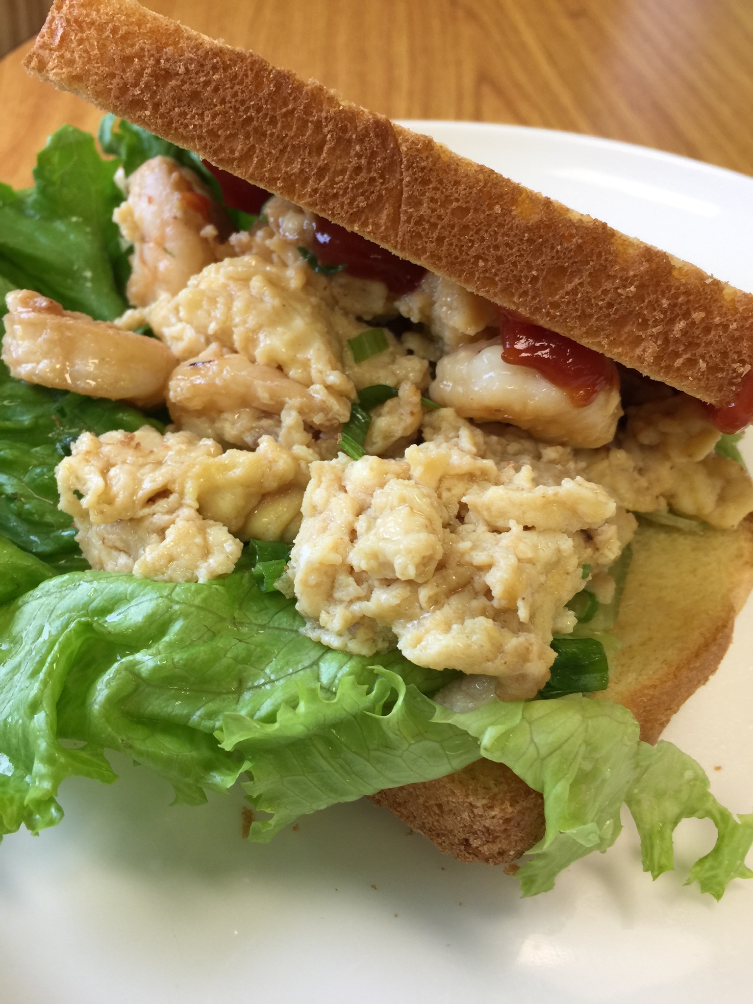 Order Egg - Shrimp Sandwich food online from Glory Pan-Fried Bun store, Johns Creek on bringmethat.com
