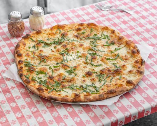 Order 18" Thin Crust White Pie food online from Pizza Jerk store, Portland on bringmethat.com