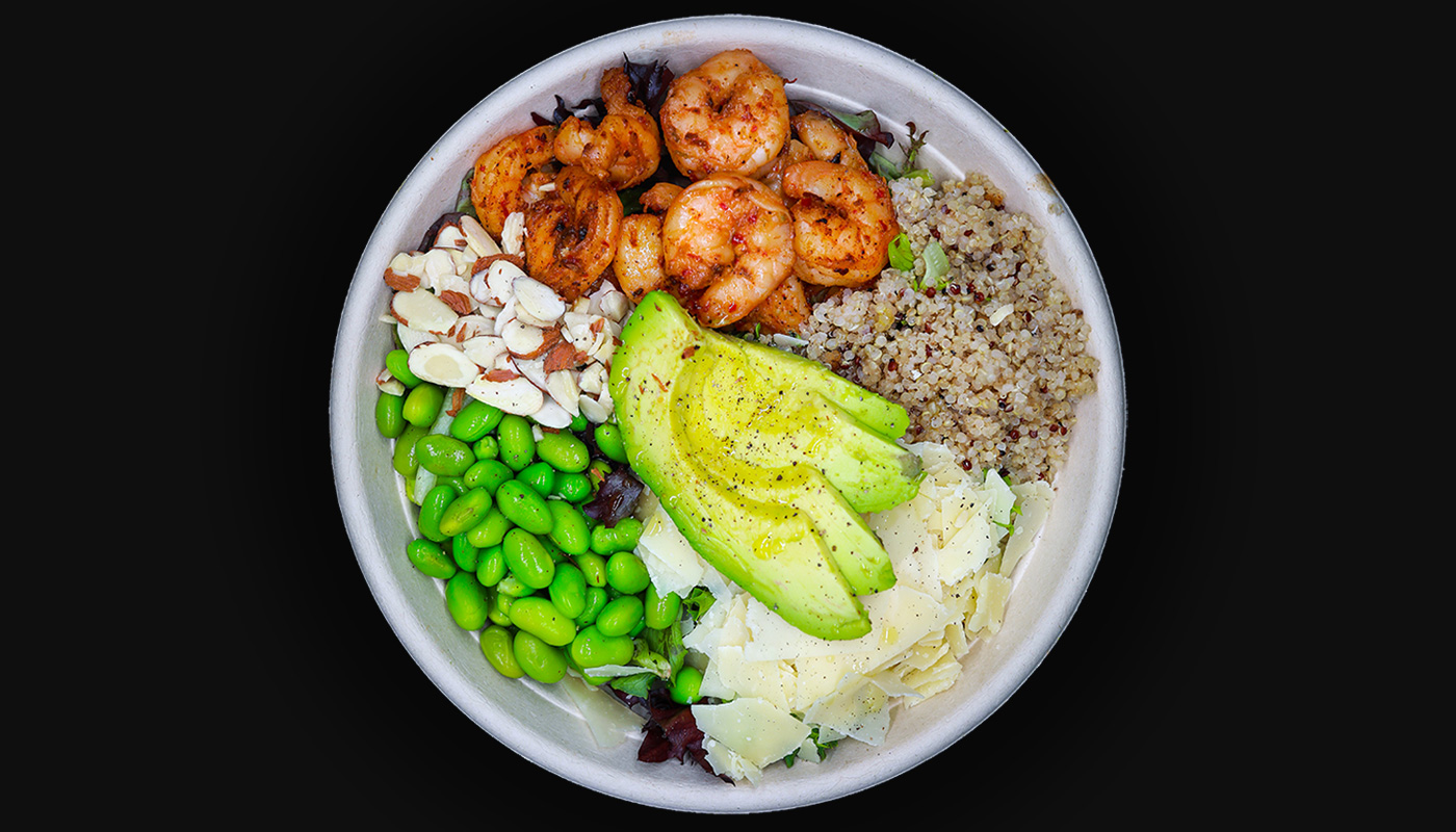 Order Shrimp and Grains food online from Diced Gourmet Salads & Wraps store, cary on bringmethat.com
