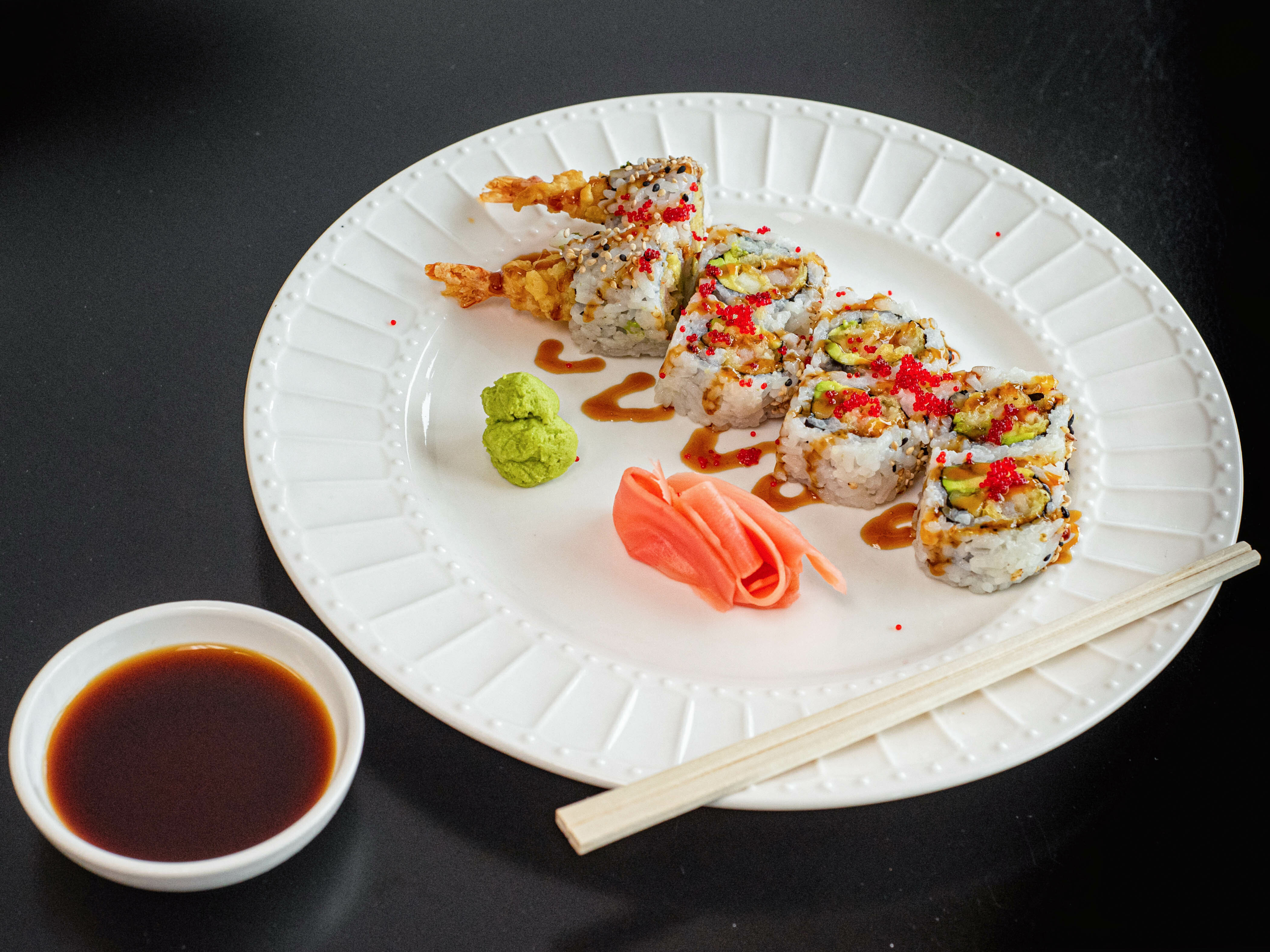 Order Tempura Shrimp Roll food online from Maje Sushi store, West Lafayette on bringmethat.com