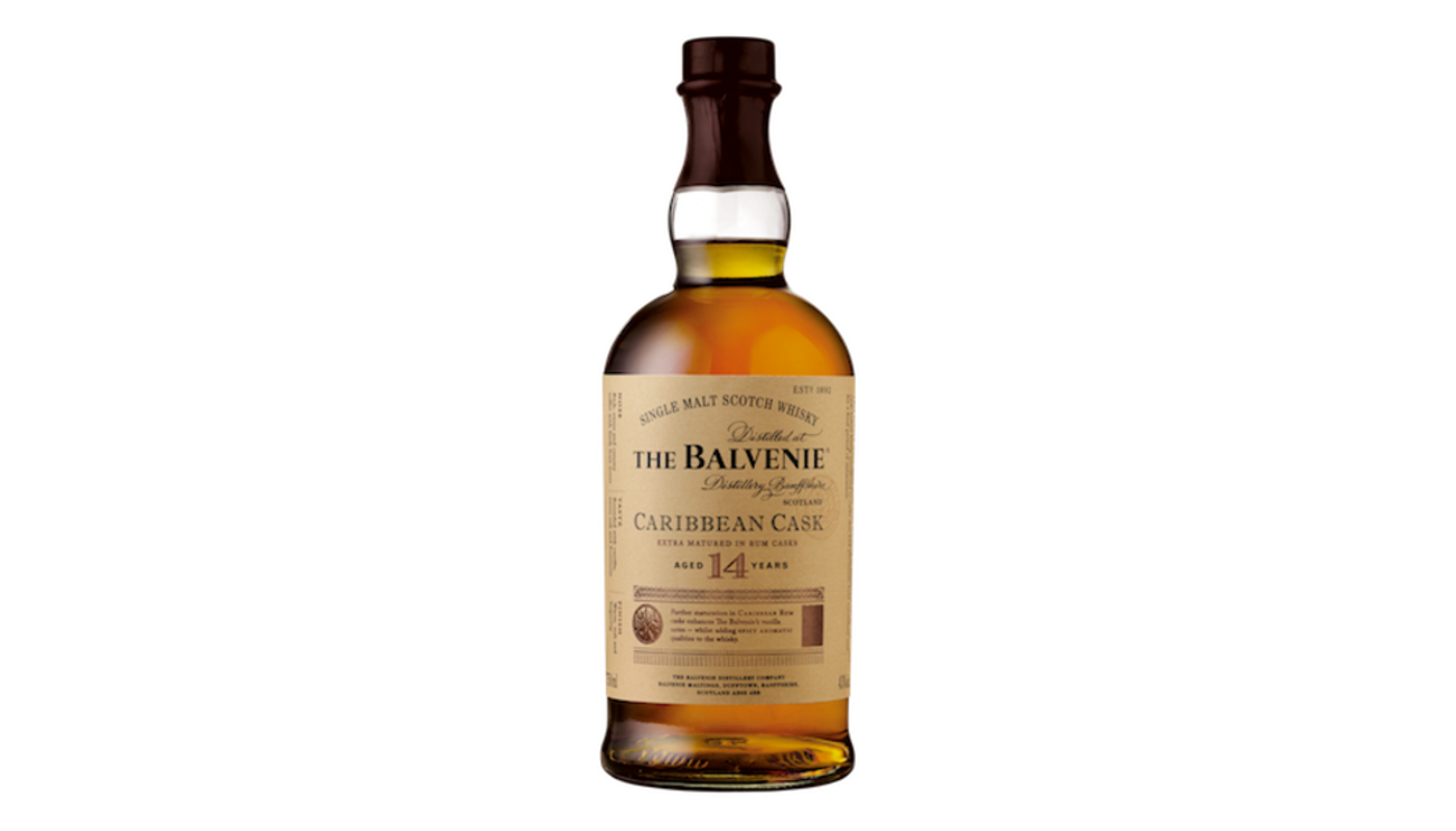 Order The Balvenie Caribbean Cask Single Malt Scotch Whisky 14 Year 750mL food online from Dimension Liquor store, Lake Forest on bringmethat.com