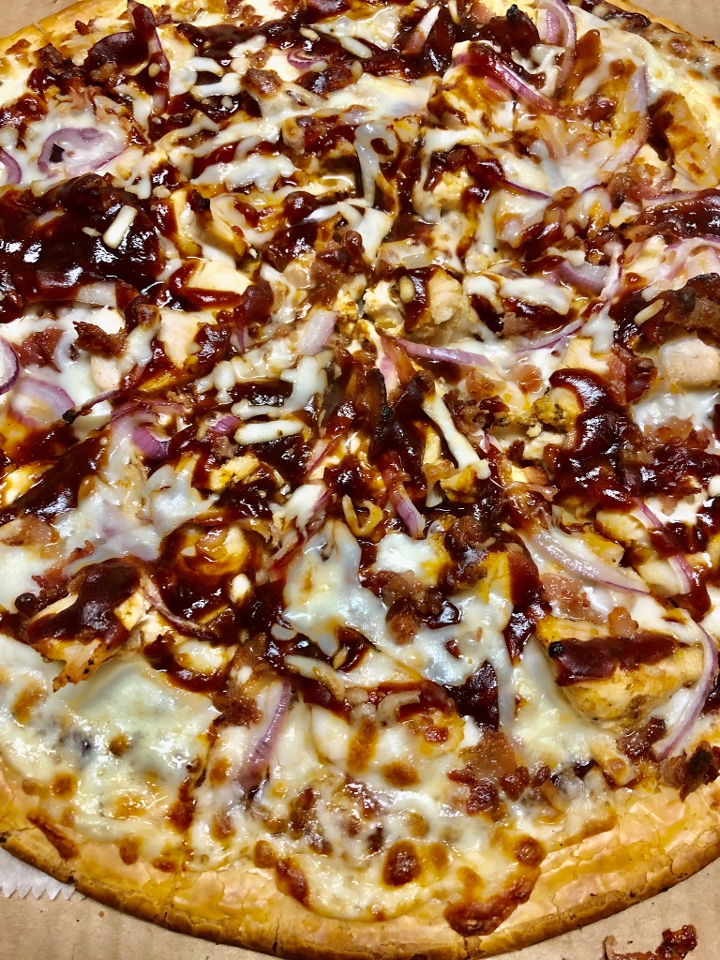 Order Lg BBQ Chicken Pizza food online from Piemonte Pizza & Grill store, Providence on bringmethat.com