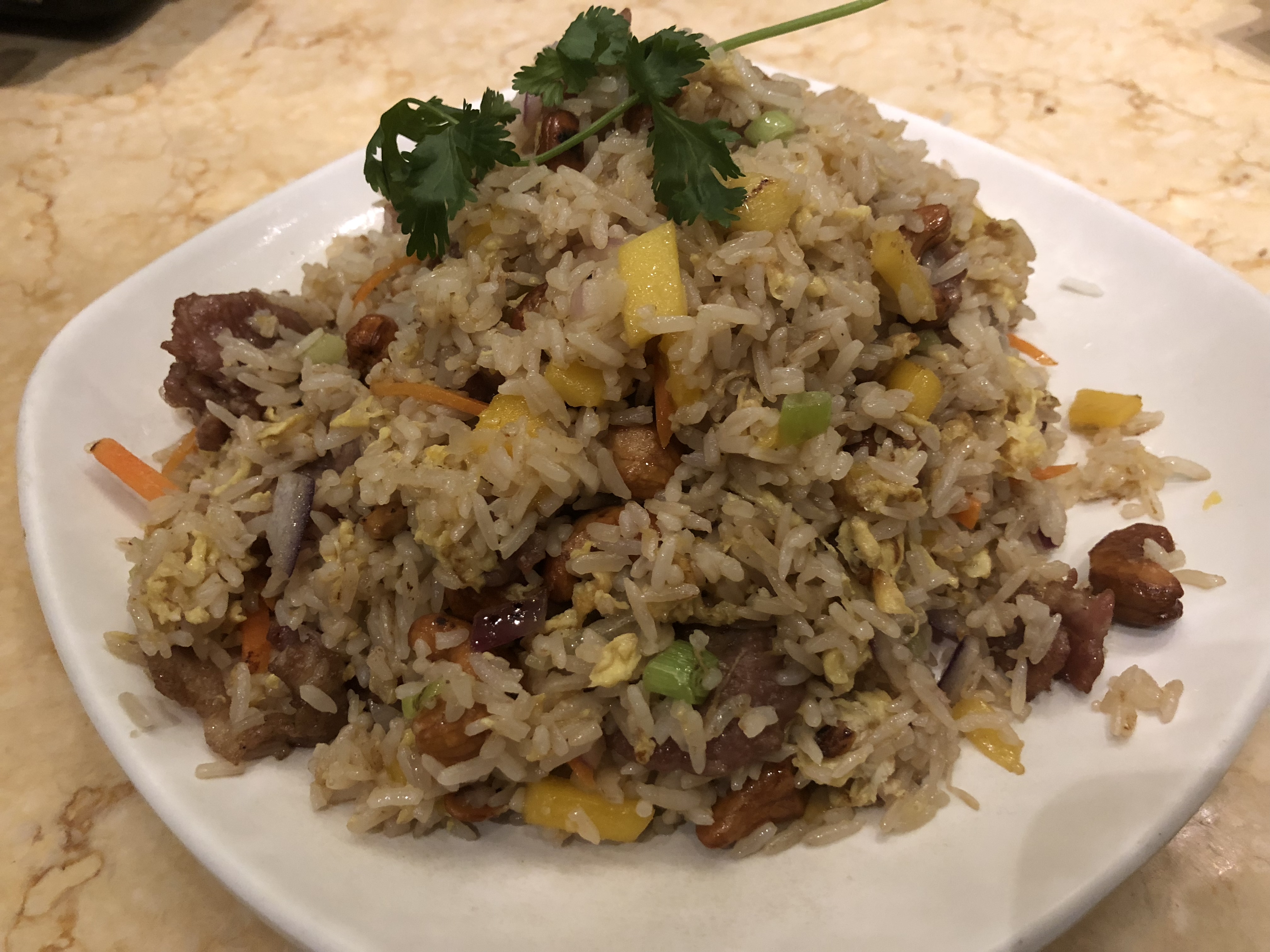 Order 39. Mango Fried Rice food online from Lucky Kitchen store, Eastvale on bringmethat.com