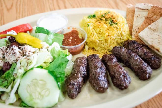 Order Kufta Kabob Plate food online from Mediterranean Grill store, Athens on bringmethat.com