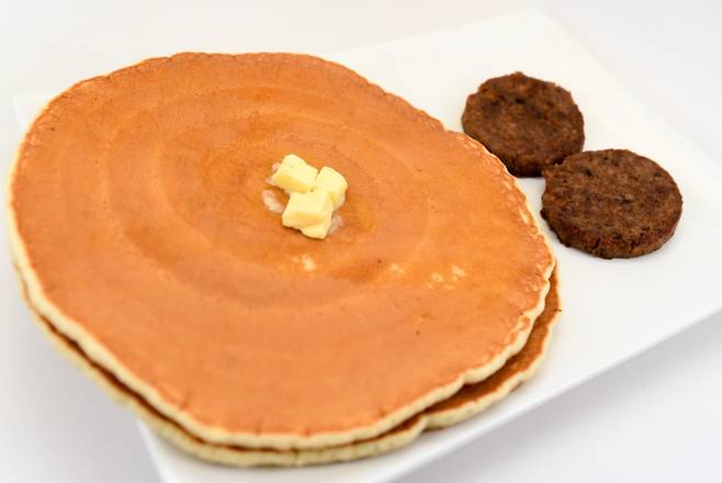 Order 2 Stack Pancakes  & Sausage food online from Franks Grill store, Houston on bringmethat.com