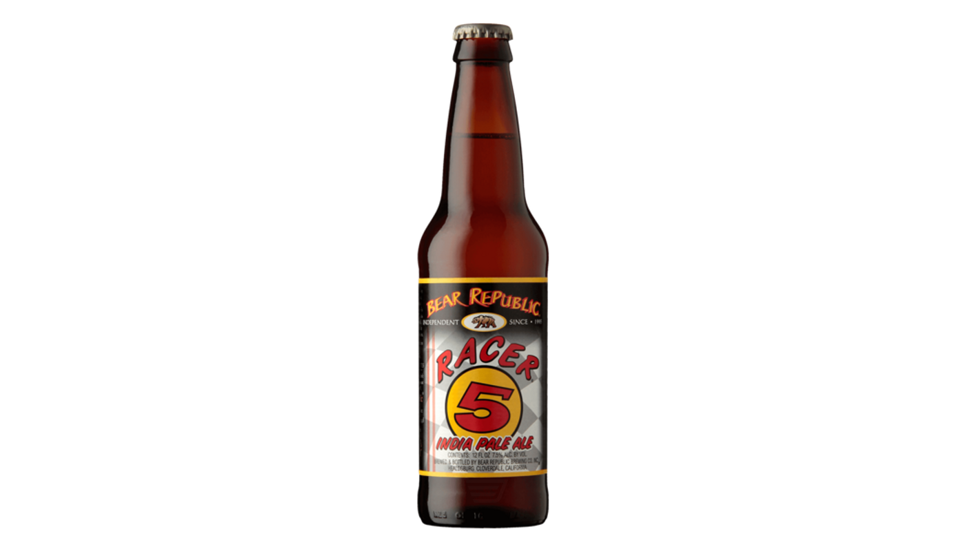 Order Bear Republic Racer 5 IPA 6 Pack 12 oz Bottles 7.5% ABV food online from Spikes Bottle Shop store, Chico on bringmethat.com