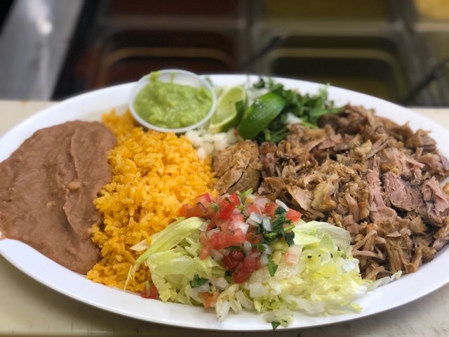 Order Carnitas Plate food online from Latino Meat Market store, Escondido on bringmethat.com