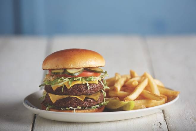 Order Double Cheeseburger In Paradise food online from Jimmy Buffet's Margaritaville store, Myrtle Beach on bringmethat.com