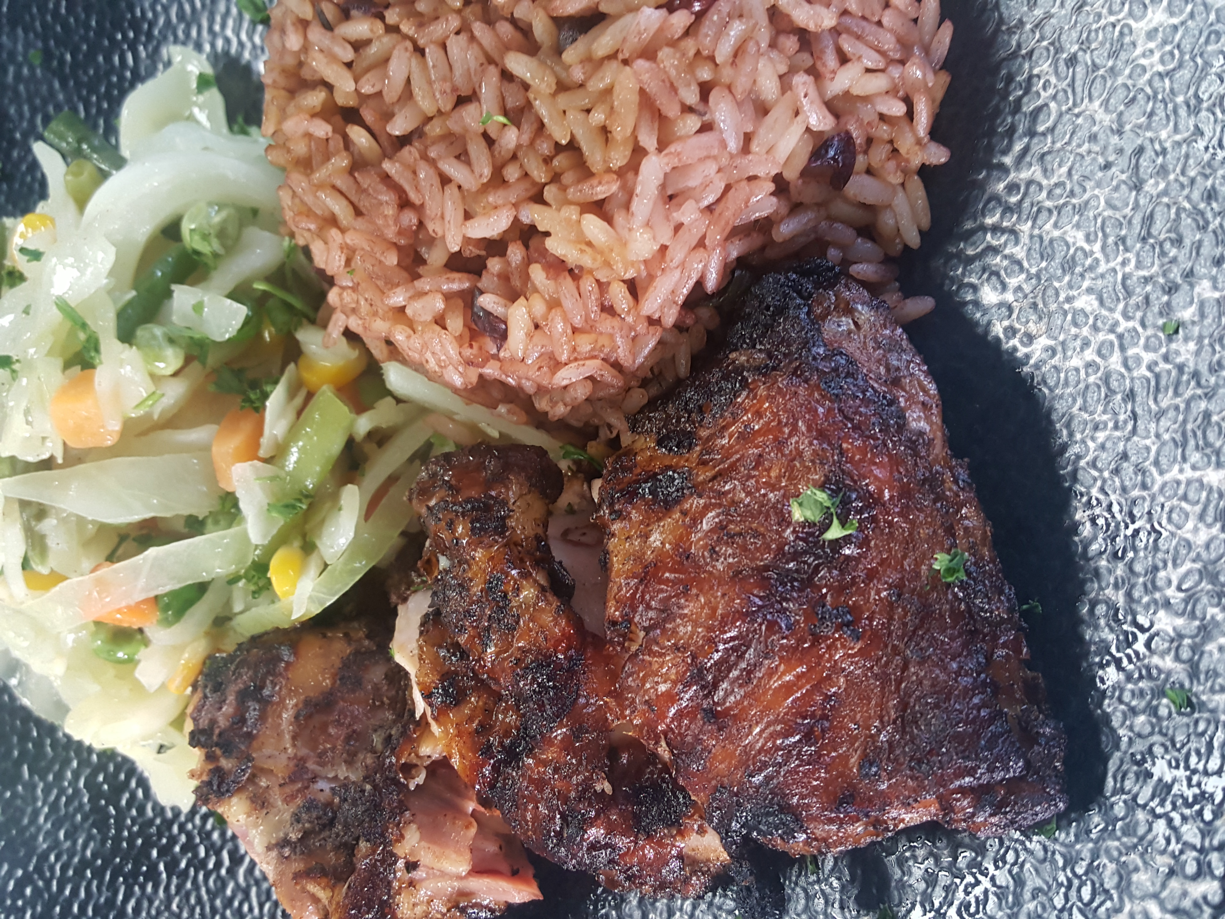 Order Caribbean Jerk Chicken food online from Blue Waters Caribbean & Seafood Grill store, Temple Hills on bringmethat.com