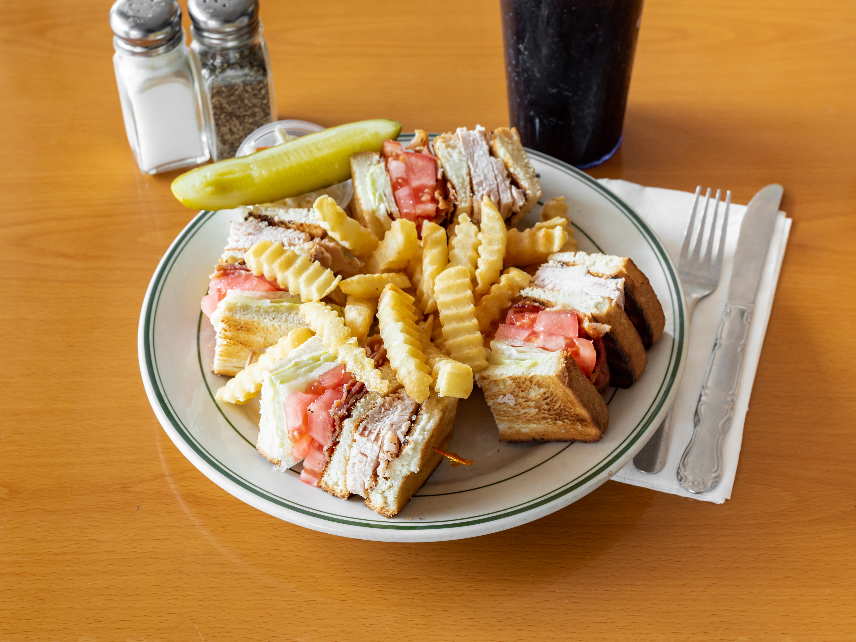 Order Turkey Club Sandwich food online from Colonial Coffee Shoppe store, Howell Township on bringmethat.com