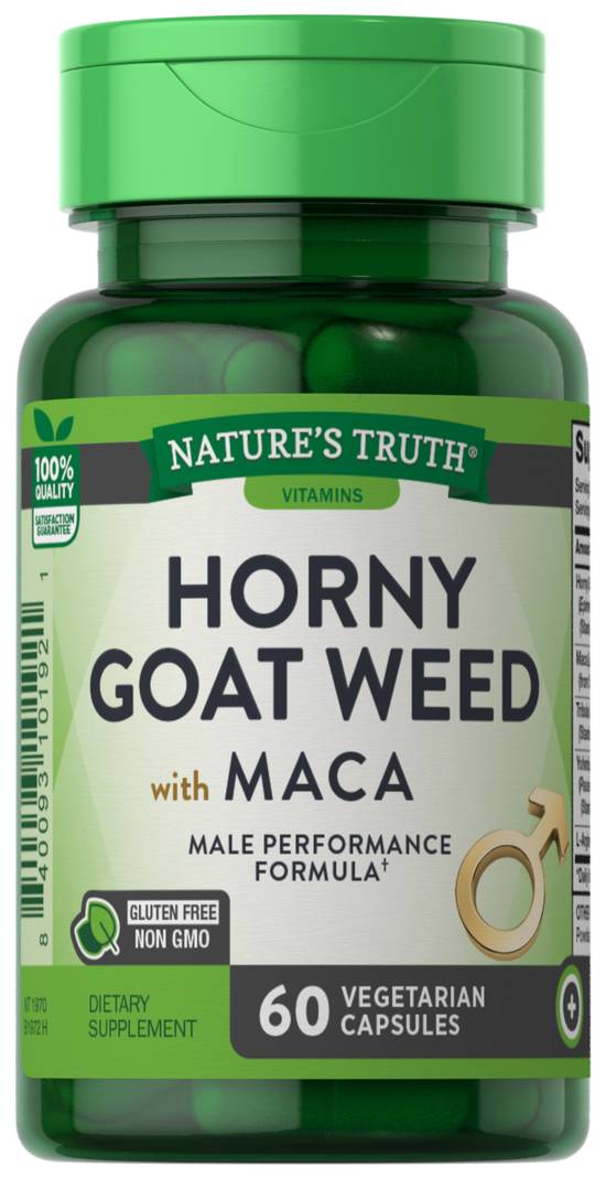 Order Nature's Truth Horny Goat Weed Capsules with MACA (60 ct) food online from Rite Aid store, Palm Desert on bringmethat.com