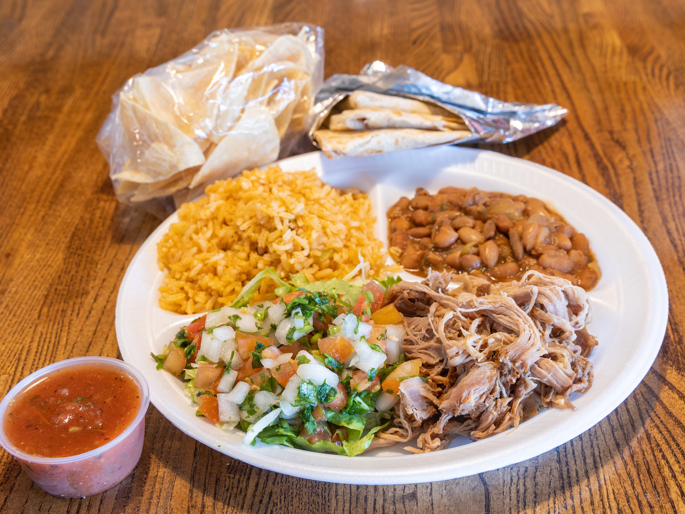 Order Pulled Pork Plate food online from Bullritos at NASA store, Houston on bringmethat.com