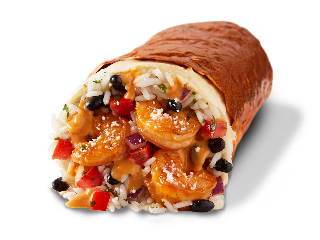 Order IT'S BACK! Citrus Lime Shrimp Burrito food online from Qdoba Mexican Eats store, Knightdale on bringmethat.com