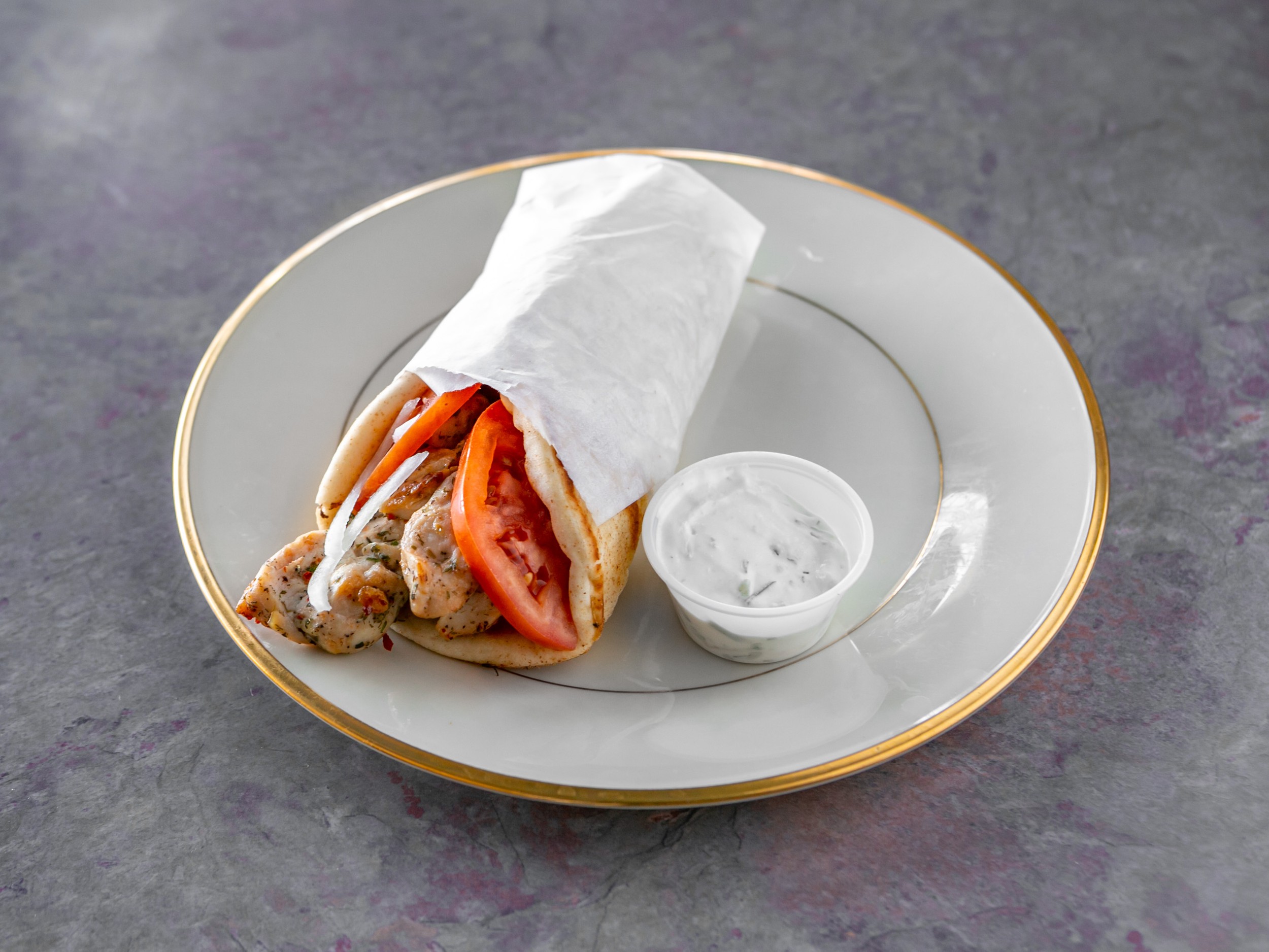Order Chicken Gyro Sandwich food online from Never On Sunday store, Kansas City on bringmethat.com