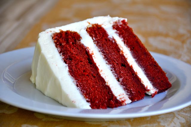 Order Slice of Red Velvet Cake food online from Bravo pizza and subs store, Los Angeles on bringmethat.com